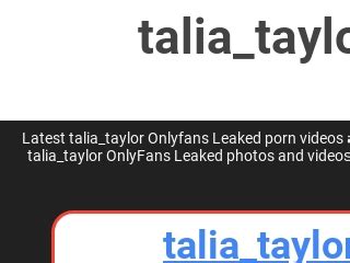 talia taylor of leaks|OnlyFans